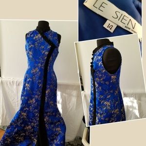 Le Sien size 14 royal blue and gold prom dress